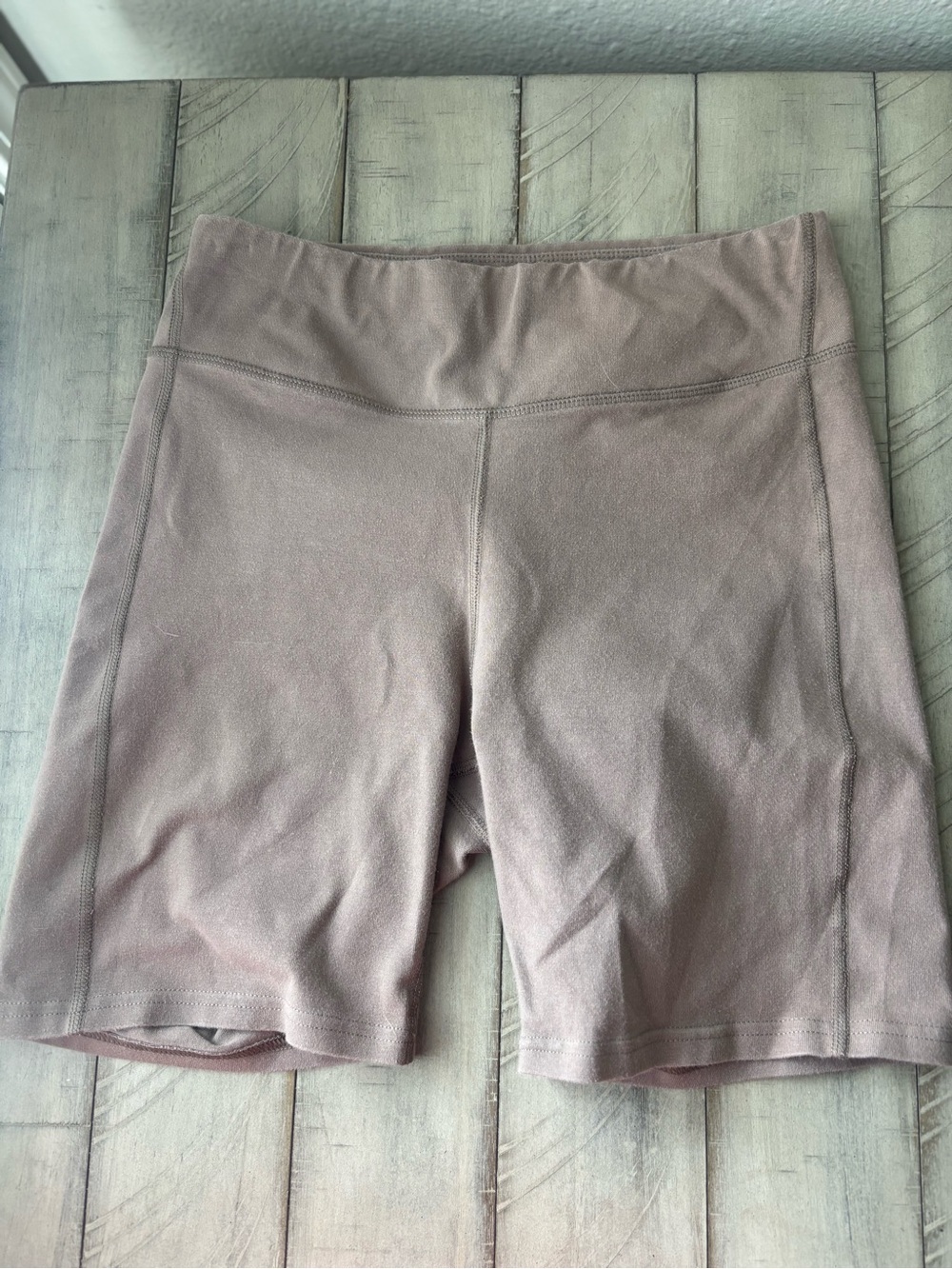 Pact Women’s Cotton High-Waist Athletic Biker Shorts in Light Brown Size Small